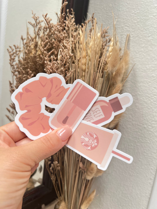 Pink Neutral Stickers Bundle